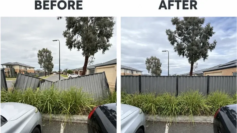Colorbond fence repair after vehicle damage by Mickleham Fencing near Aberfeldie